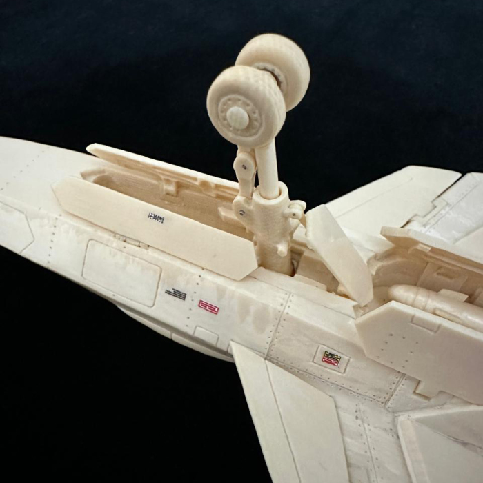 Сборная модель самолета из бивня мамонта "СУ-57" на подставке